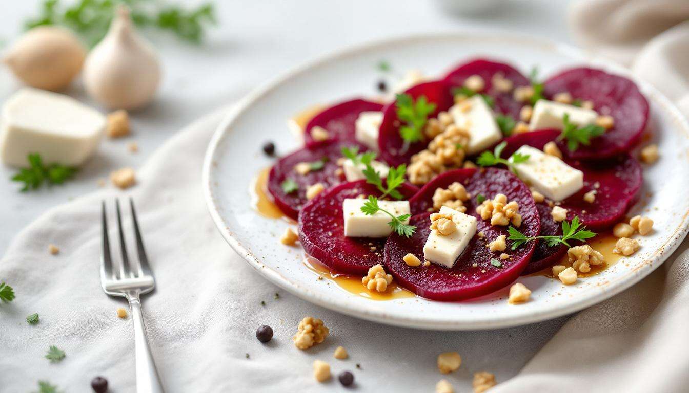 Carpaccio de betterave et chèvre frais : l'entrée colorée et légère de janvier