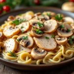 Ce plat crémeux dinde-champignons est l’alternative parfaite au chapon pour un dîner de Noël simple et savoureux