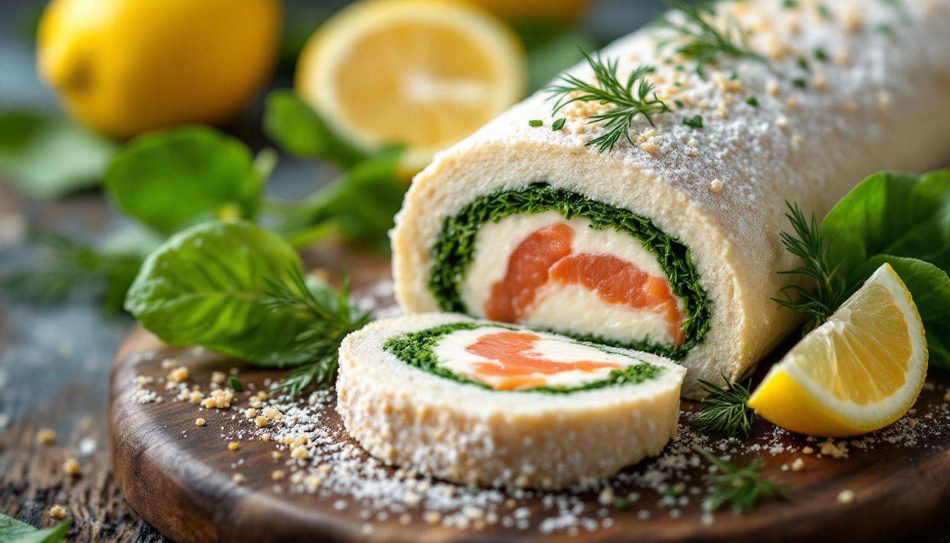 Ce roulé de truite fumée au Thermomix, avec sa génoise aux épinards et fromage frais, sera la star de votre Noël !